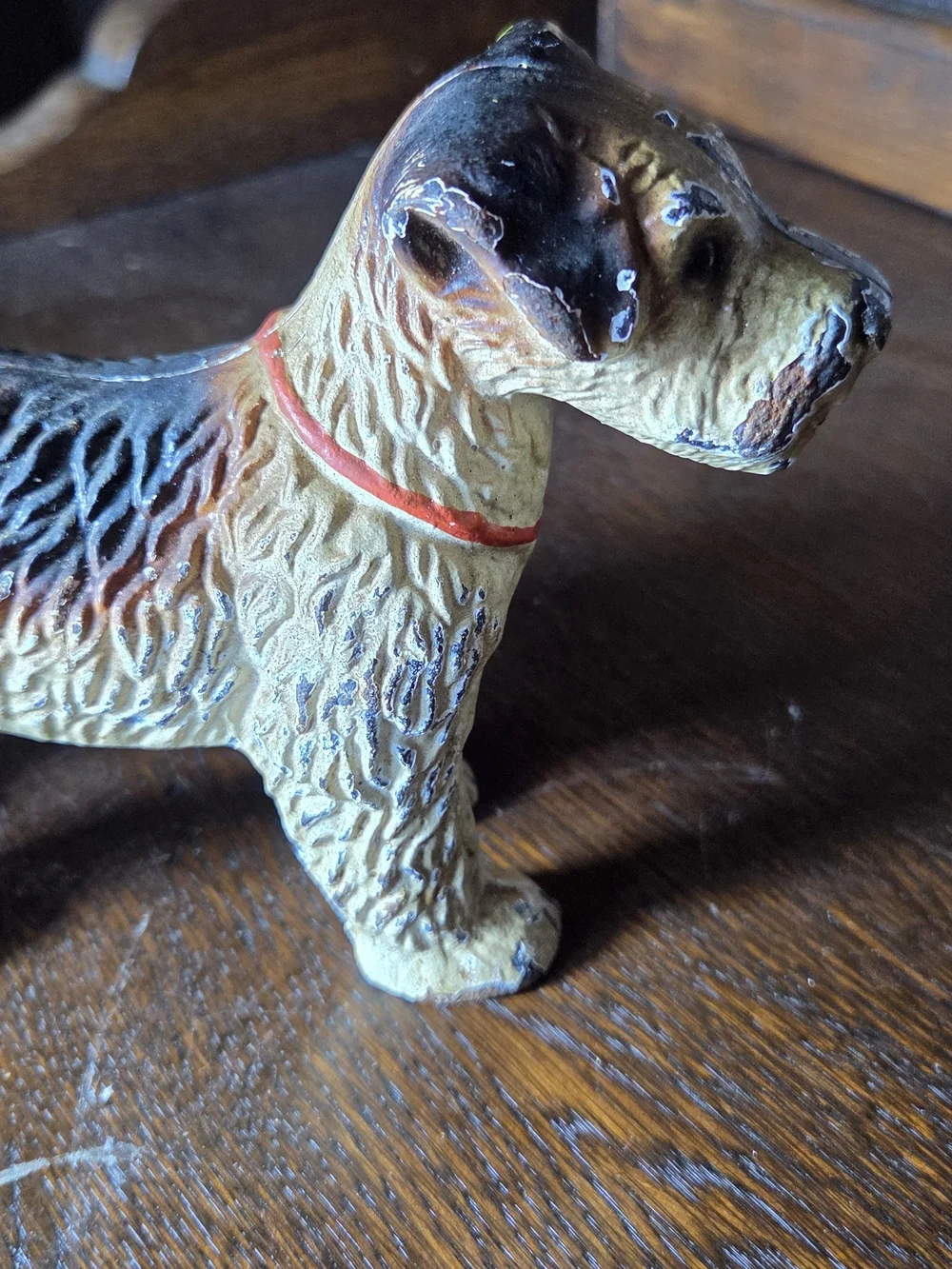 Vintage Dog Figurine with Tan, Brown and Black Coat